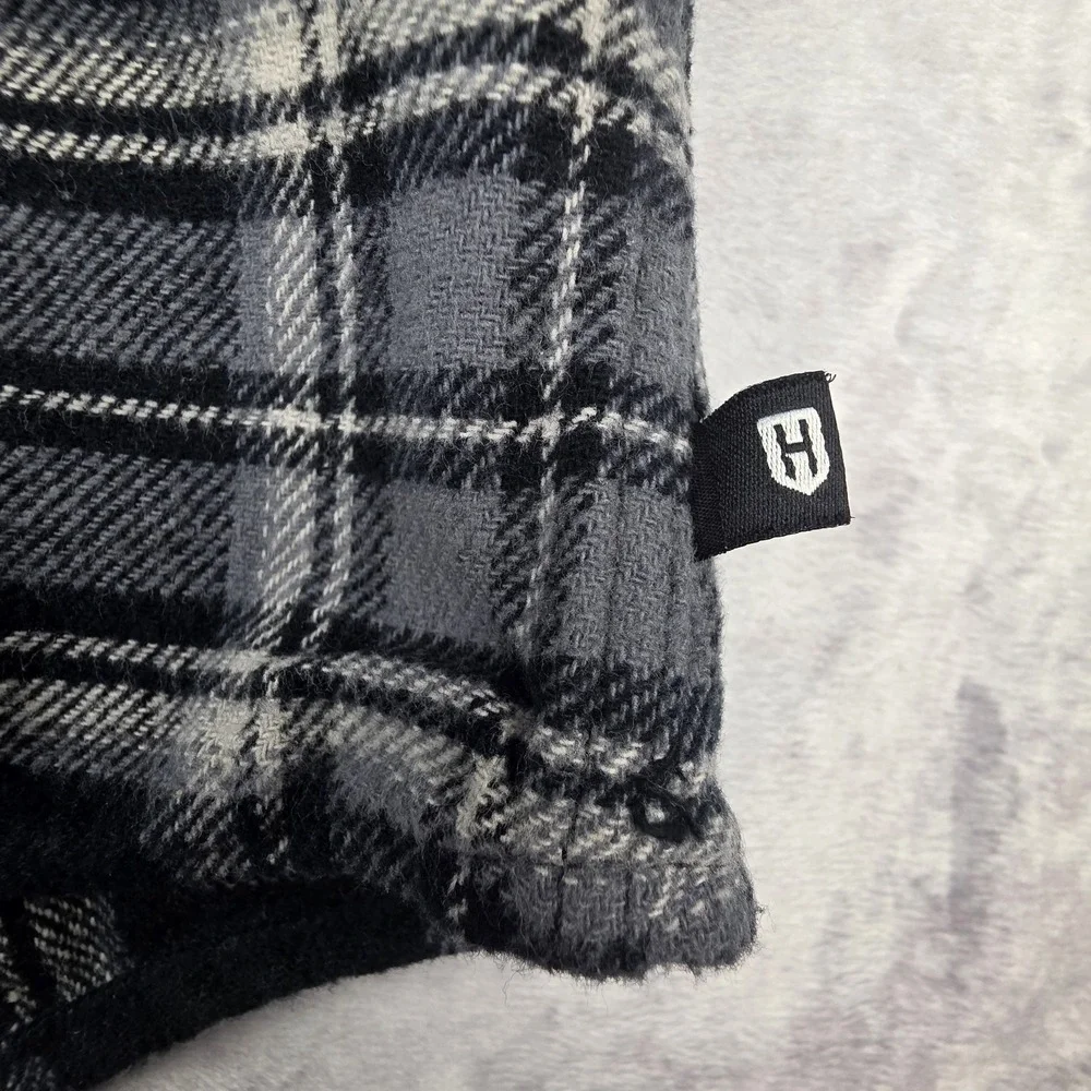 Howitzer Flannel Shirt Mens XL Black‎ Gray Plaid We The People Military Thick